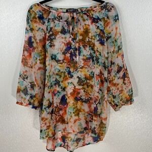 A.N.A FLORAL LONG SLEEVE BLOUSE SHIRT